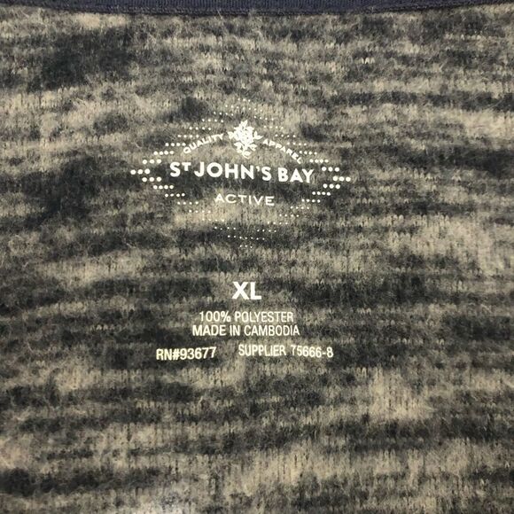 St. Johns XL Bay Blue Pullover 1/4 zip Fleech Pockets Thumb Holes - Picture 7 of 8